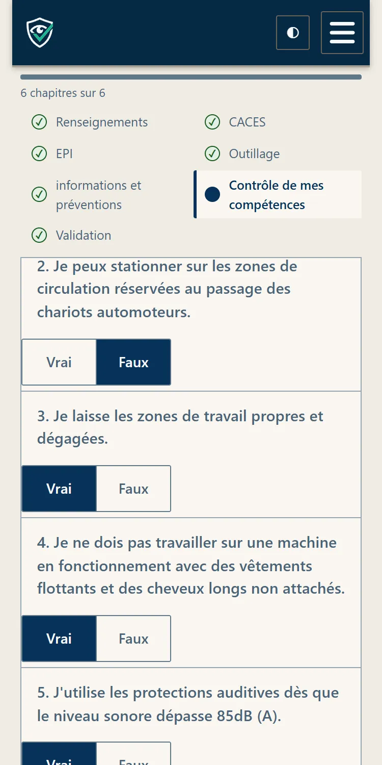 Le questionnaire sur téléphone : une question, ses réponses, la note à la fin